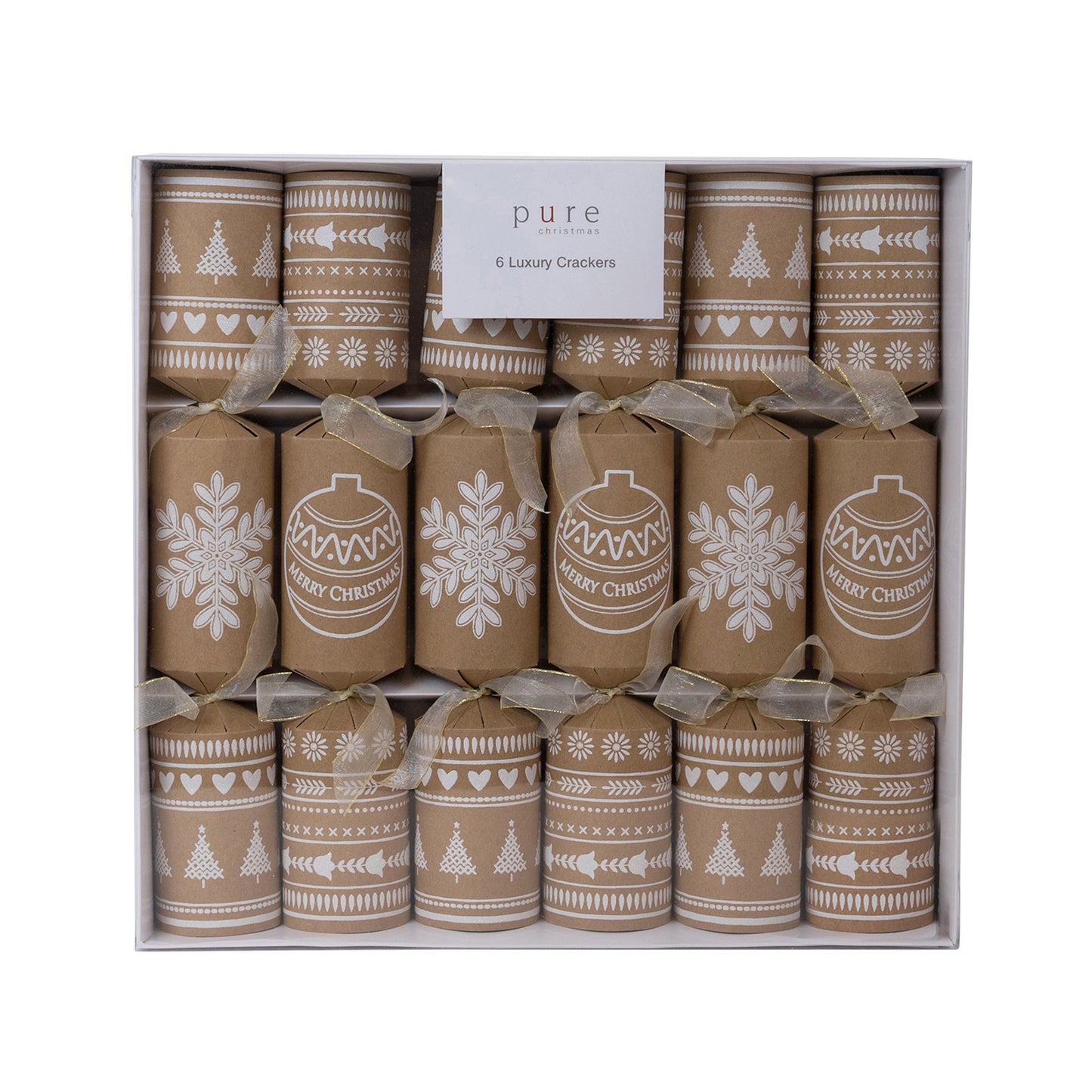 Luxury Christmas Crackers Kraft Coloured