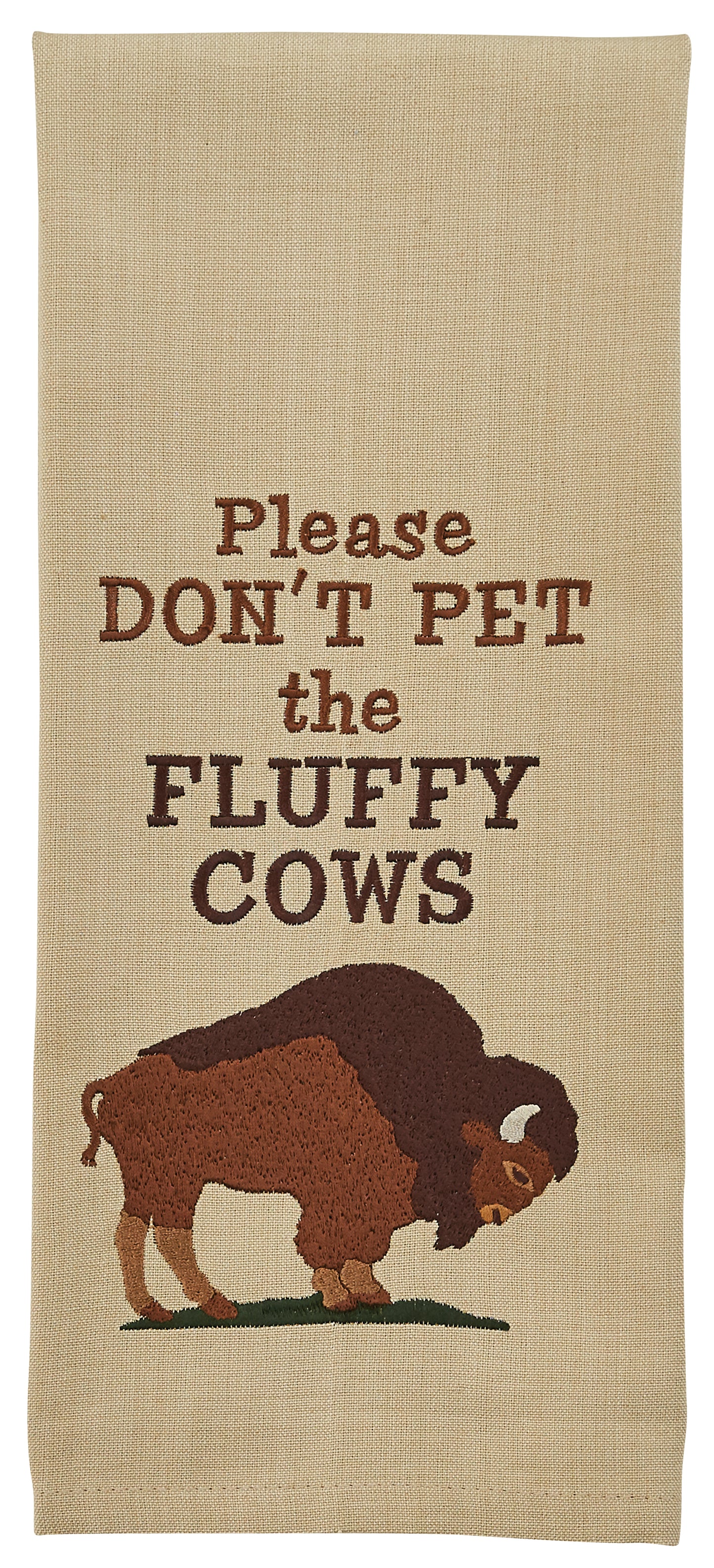 Fluffy Cows Embroidered Tea Towel