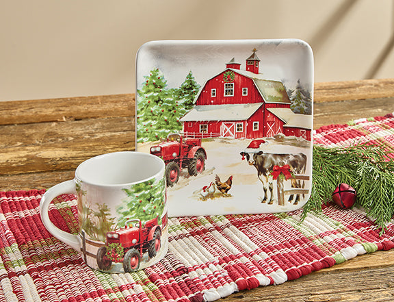 Christmas At The Farm Dessert Plate