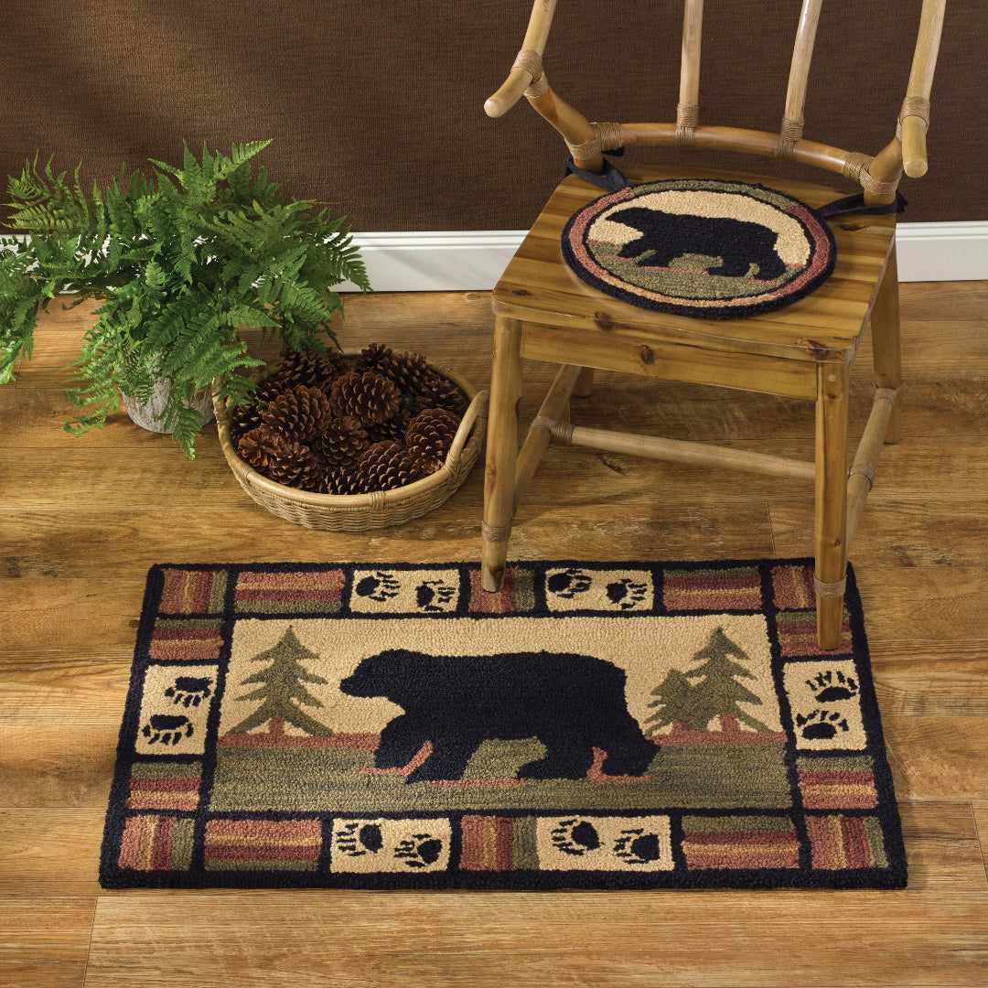 Adirondack Bear Hooked Rug