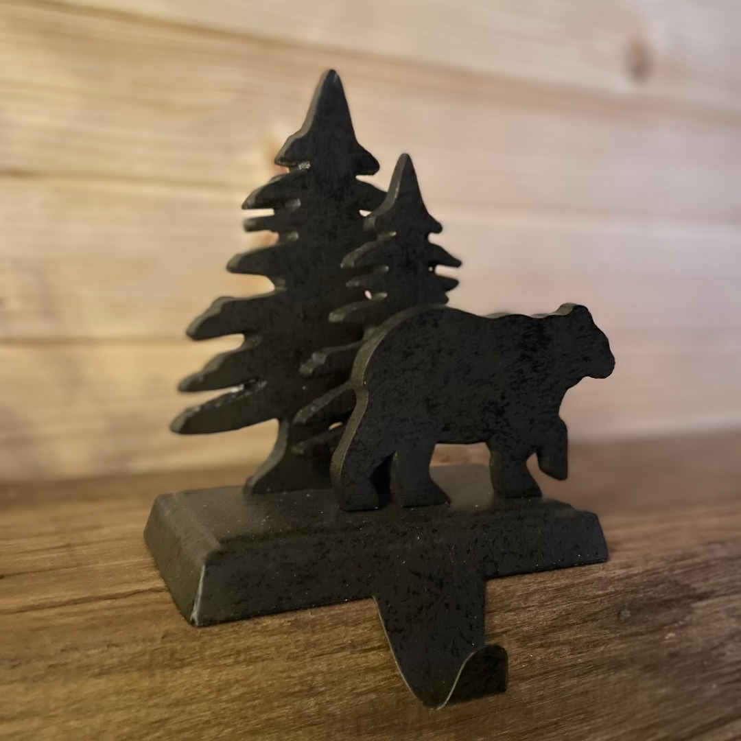 The Bear & Pine Tree Christmas Stocking Holder