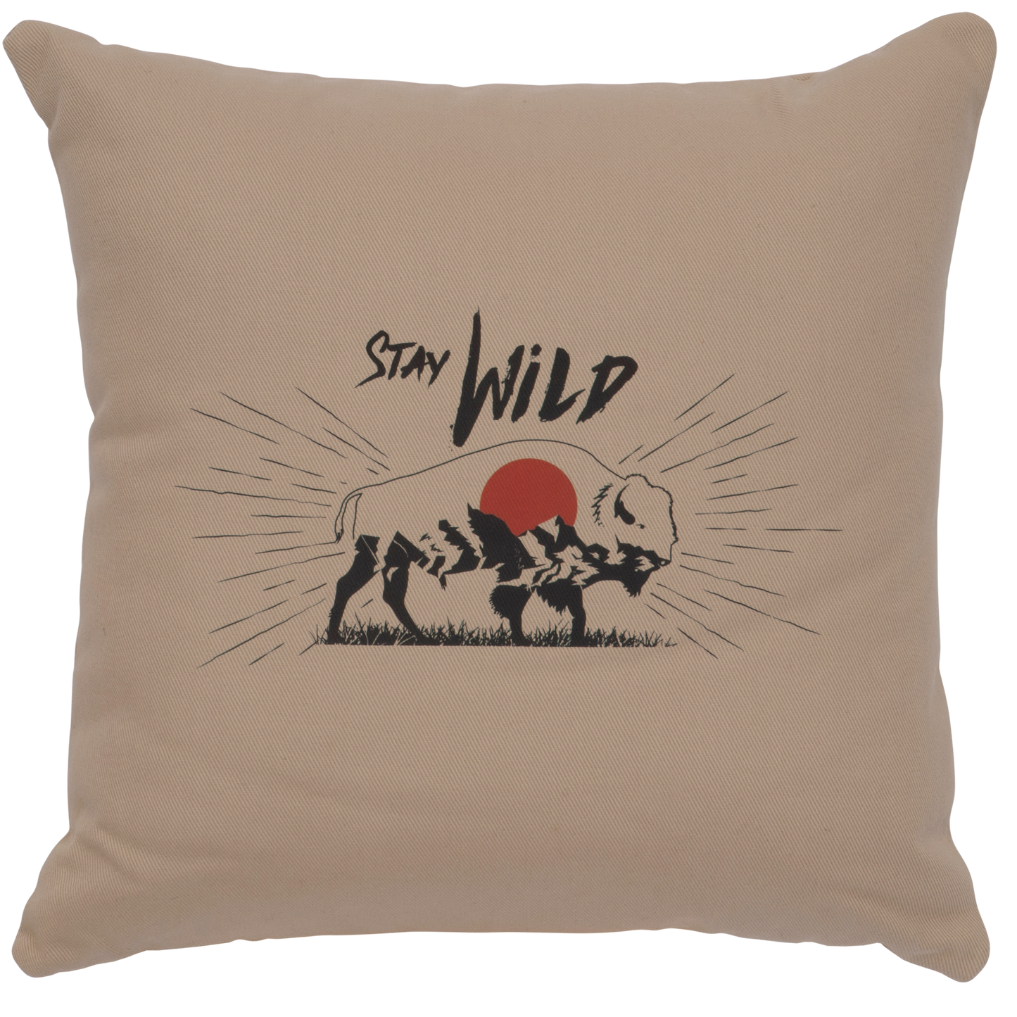 Stay Wild Buffalo Rising Pillow