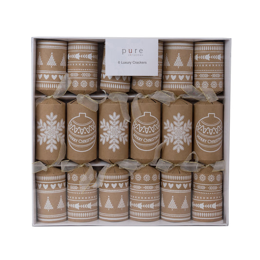 Luxury Christmas Crackers Kraft Coloured