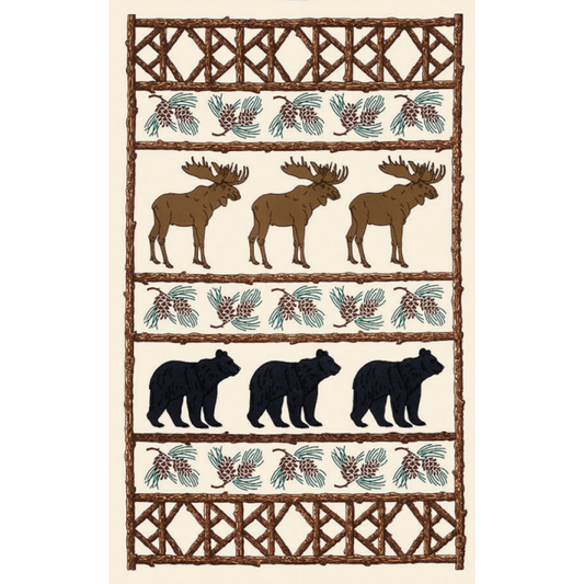 Paine's Kitchen Tea Towel - Moose, Bear & Pine