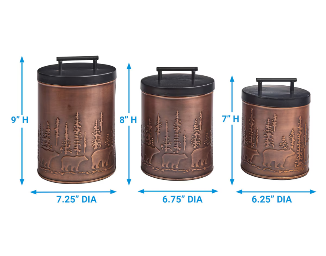 Bear Walk Canister Set Sizes