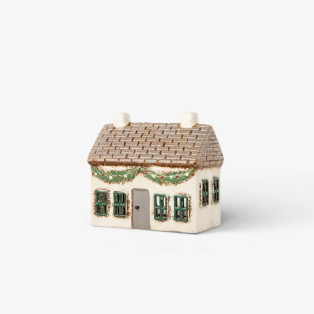 Christmas Tea Light Cottage with Swag