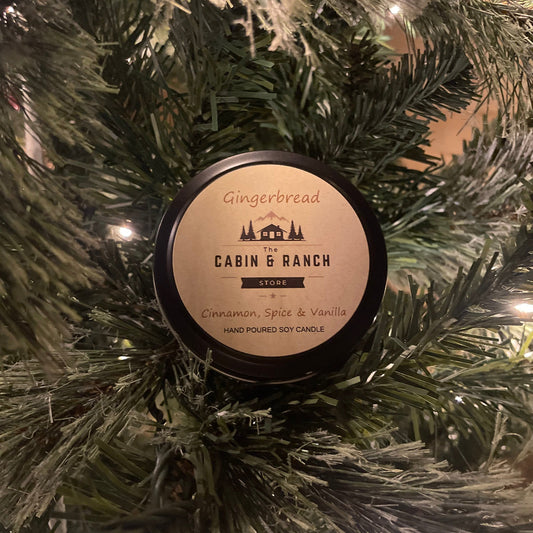 Gingerbread Christmas Candle from The Cabin & Ranch Store Brand on a Christmas tree