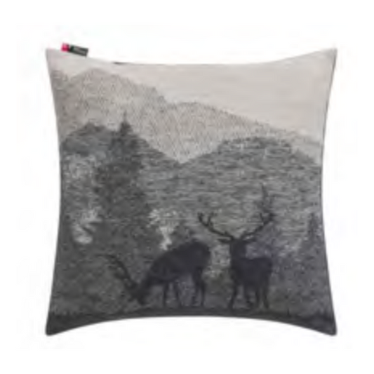 The Landscape Stags Cushion - Charcoal