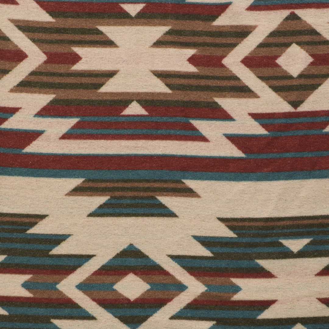 Eco-friendly American-made ranch-style throw in Camel, sage, spice teal colours