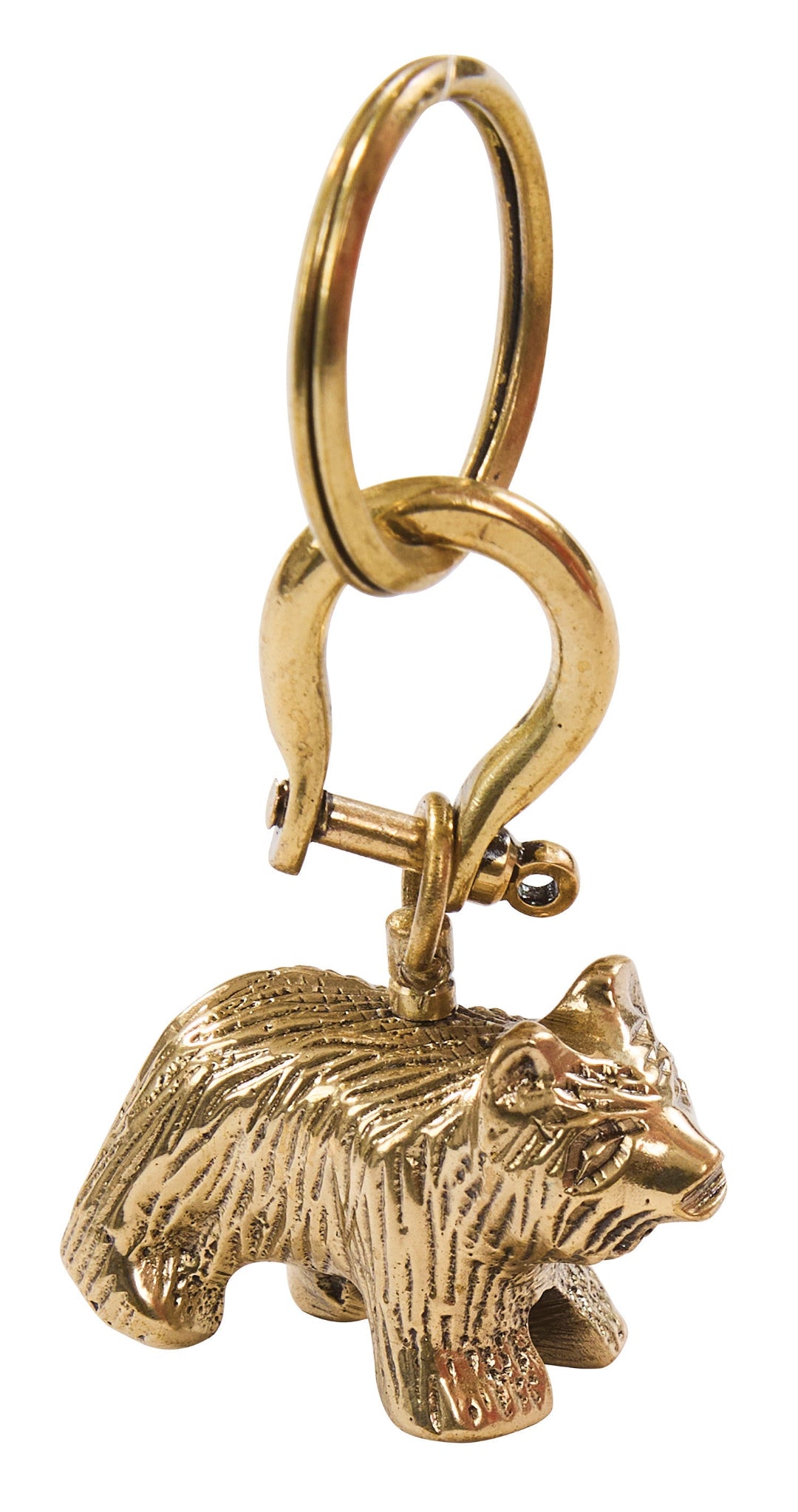 A Keychain featuring a detailed bear charm with a textured fur pattern.