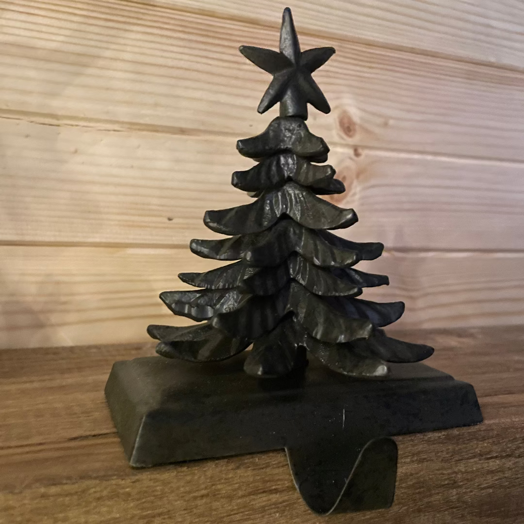 The Christmas Tree Stocking Hanger | Iron Finish
