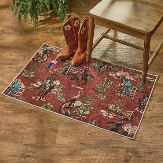 Vintage Western Themed floor rug
