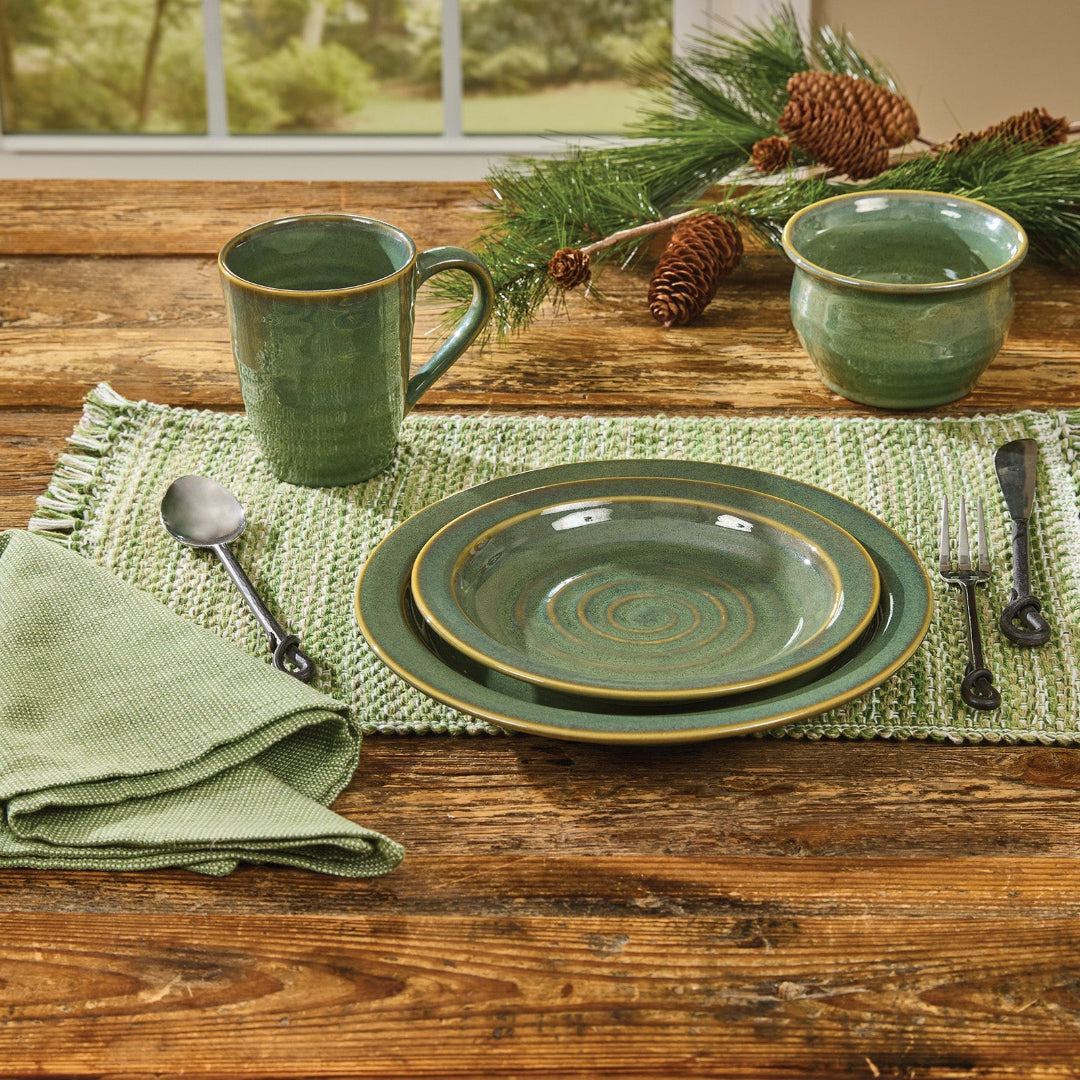The Tetons Green DInner Set Lifestyle