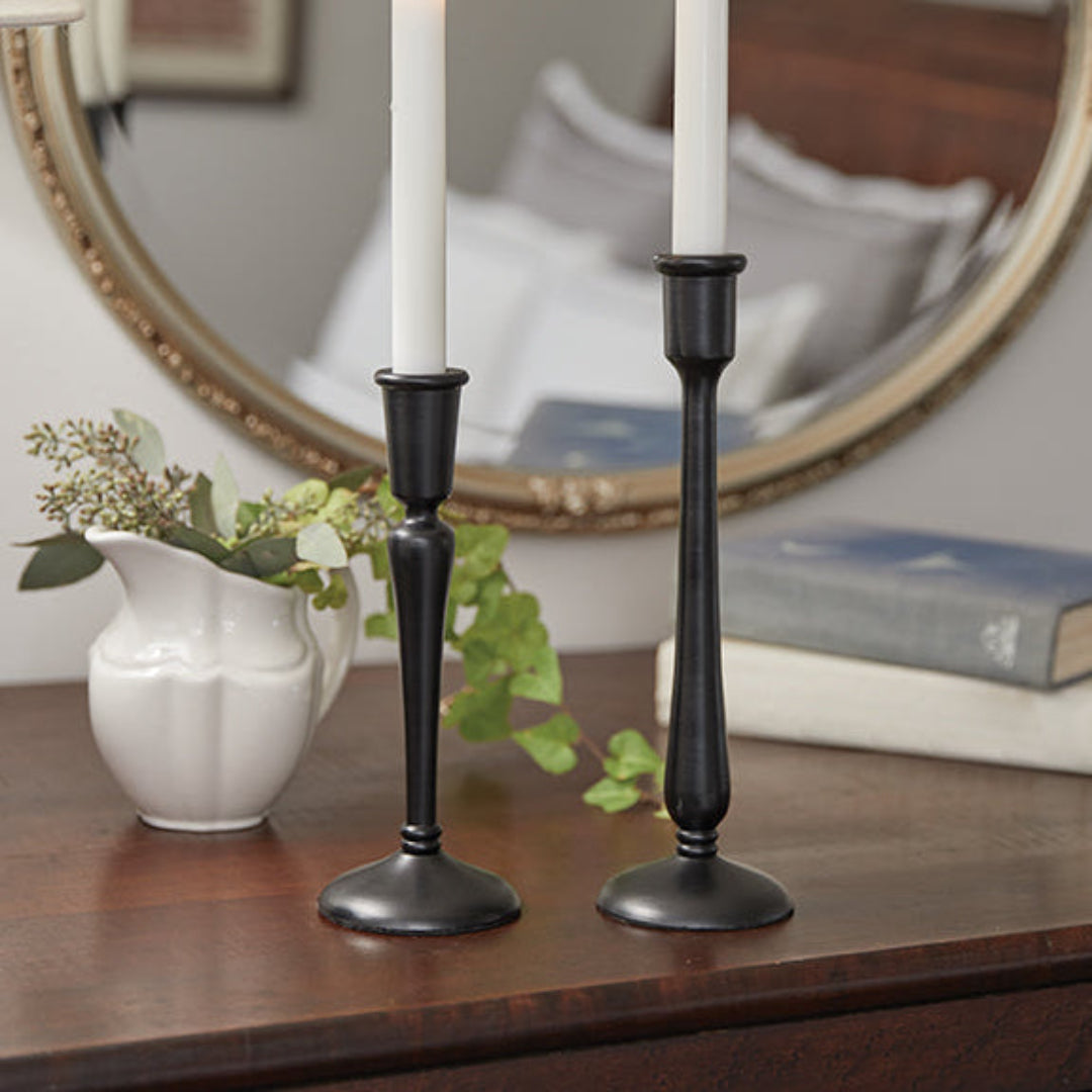 Vintage Taper Black Candle Holders