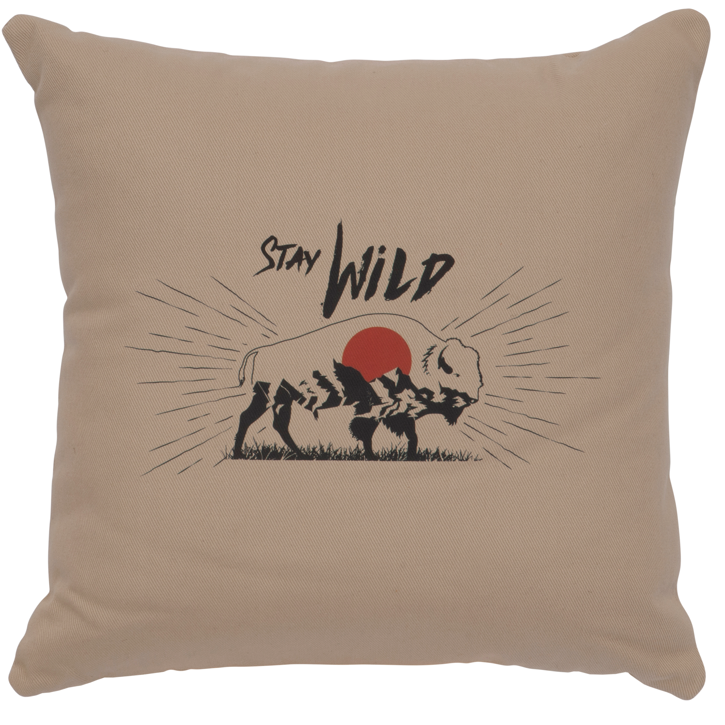 Stay Wild Buffalo Rising Pillow