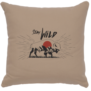 Stay Wild Buffalo Rising Pillow