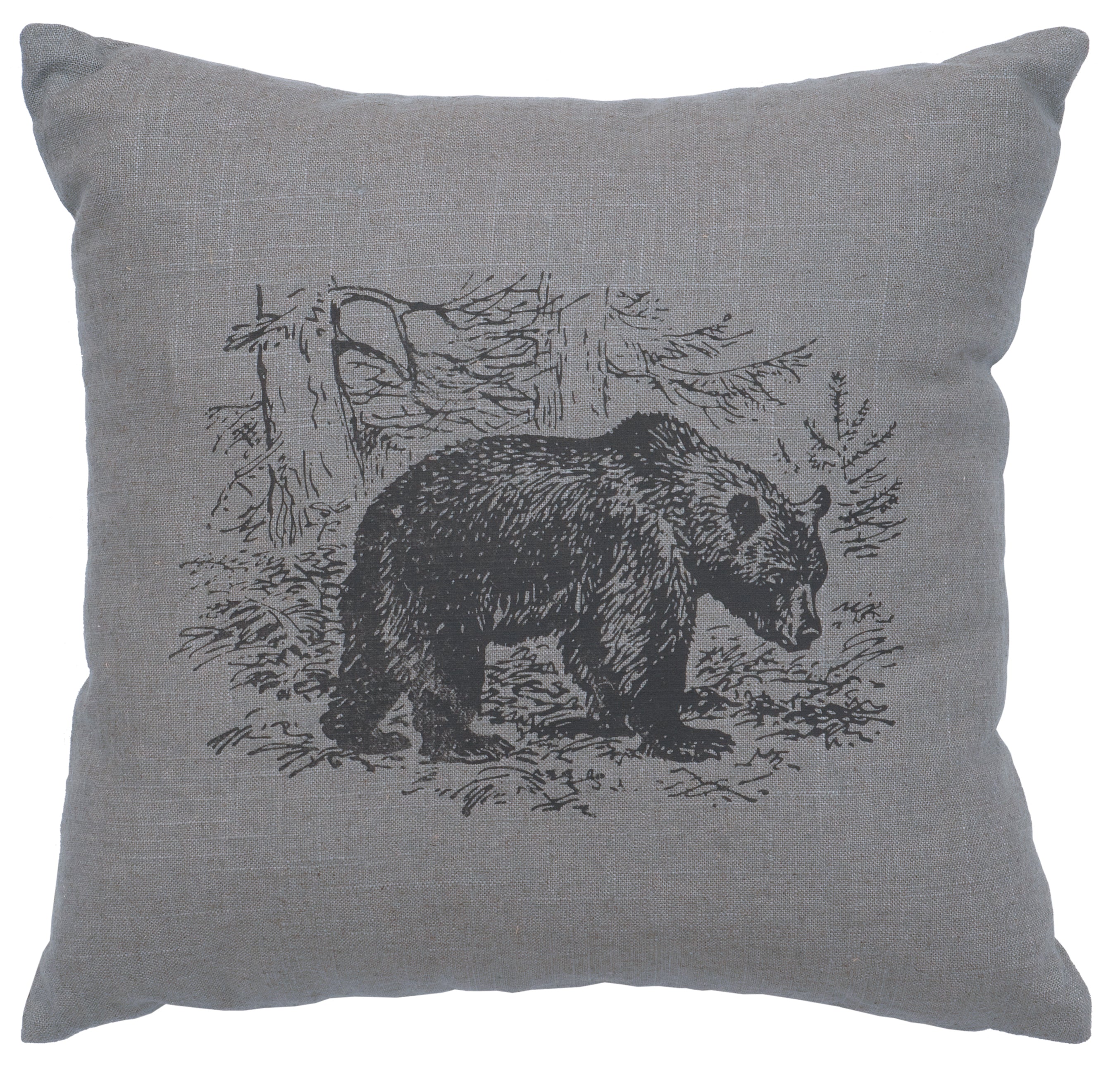 Bear Scene Linen Pillow